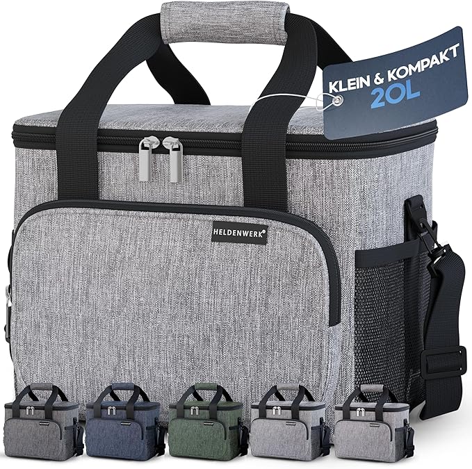 HELDENWERK Grote koeltas, opvouwbaar, geïsoleerde koelbox, thermotas, lekvrij en waterdicht, picknicklunchtas, ontbijttas, thermotas, isoleertas - 30 L