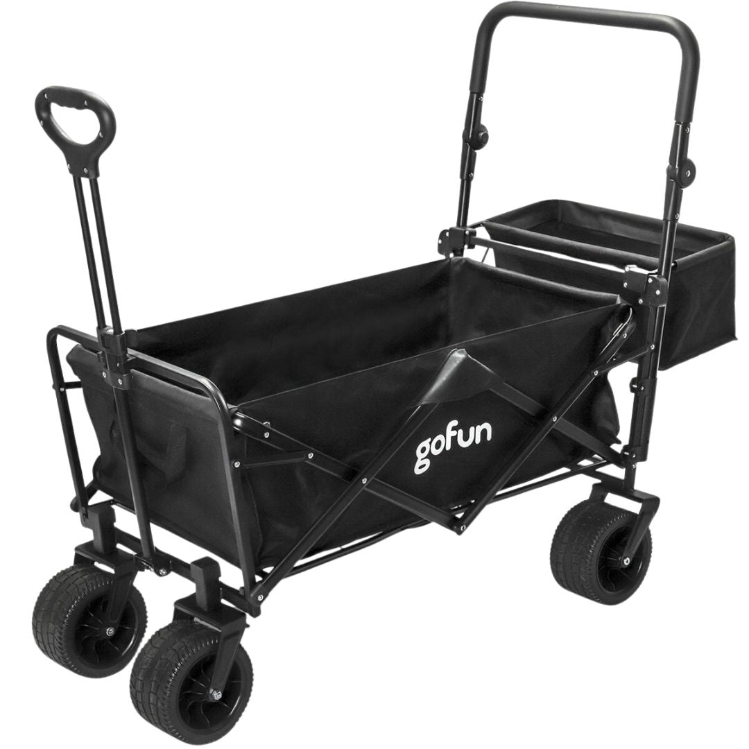 Gofun - Bolderkar & Bolderwagen - 150 kg Draagvermogen - Opvouwbaar Met 360 Graden Draaibare Wielen - 83 x 44 x 26 cm - Metaal & Polyester - Zwart