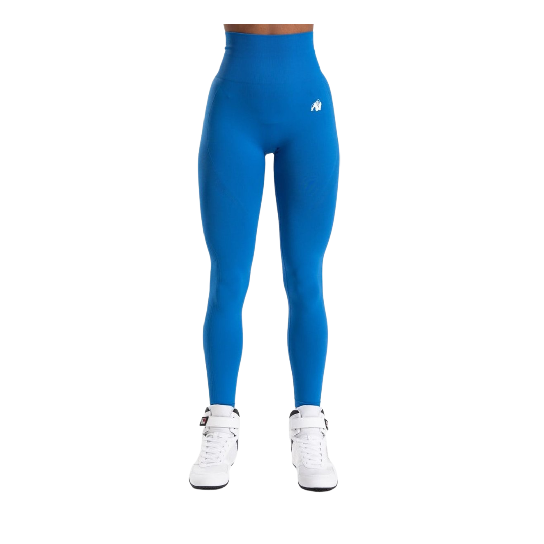 Gorilla Wear Olivia Seamless Leggings – S/M – Blauw – Hoog Getailleerd & Squat-proof