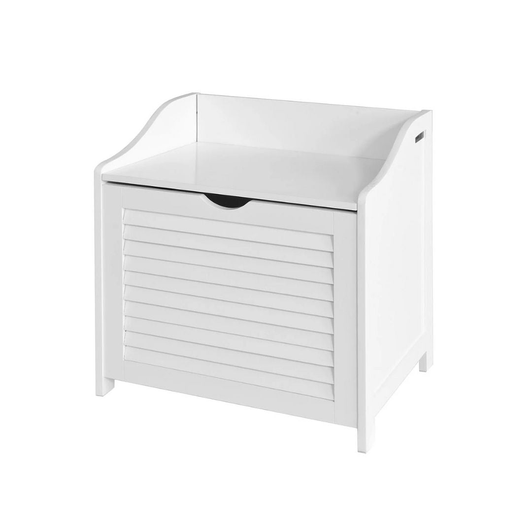 SoBuy Wasmand met Deksel - 50 x 35 x53 cm - Wit