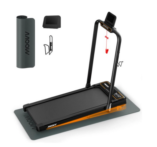 Moovv SmartStep Pro v2 Incline - Loopband met Hellingfunctie 1-12km/u - Inklapbaar - 124 x 54 x 13 cm - Zwart