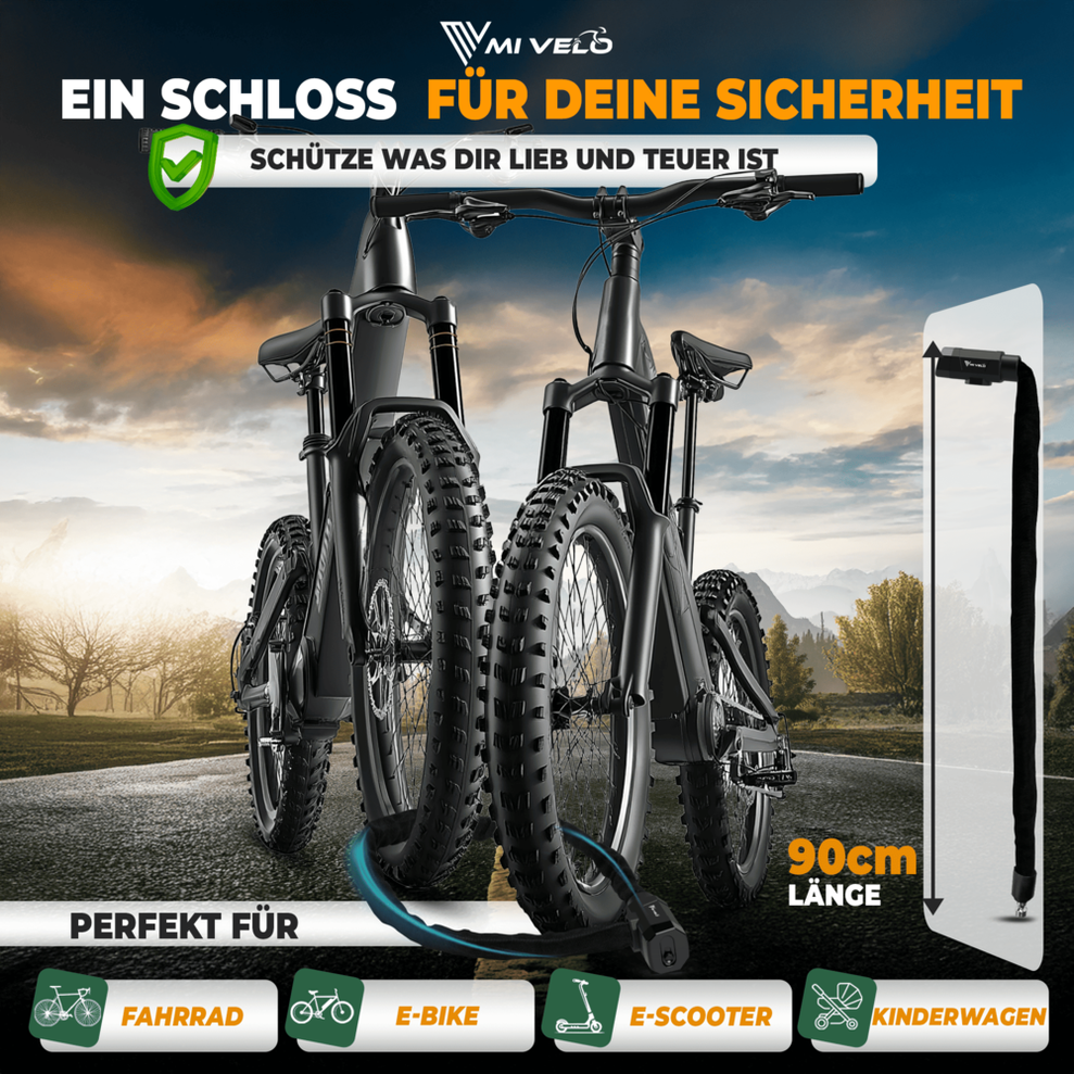 Fietsketting Slot 6mm Gehard Staal – 90cm – Met Sleutelslot – Anti Diefstal Fiets Slot