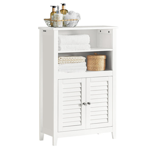 SoBuy BZR13-W Badkamerkast - 2 Planken en 2 Deuren - 60 x 90 x 26 cm - Wit