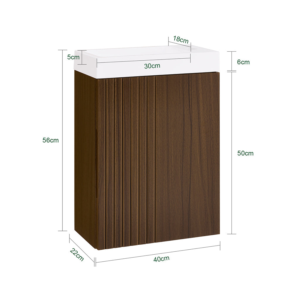 Compact en Stijlvol Badkamermeubel met Wastafel – SoBuy BZR196-BR (40 x 22 x 56 cm)