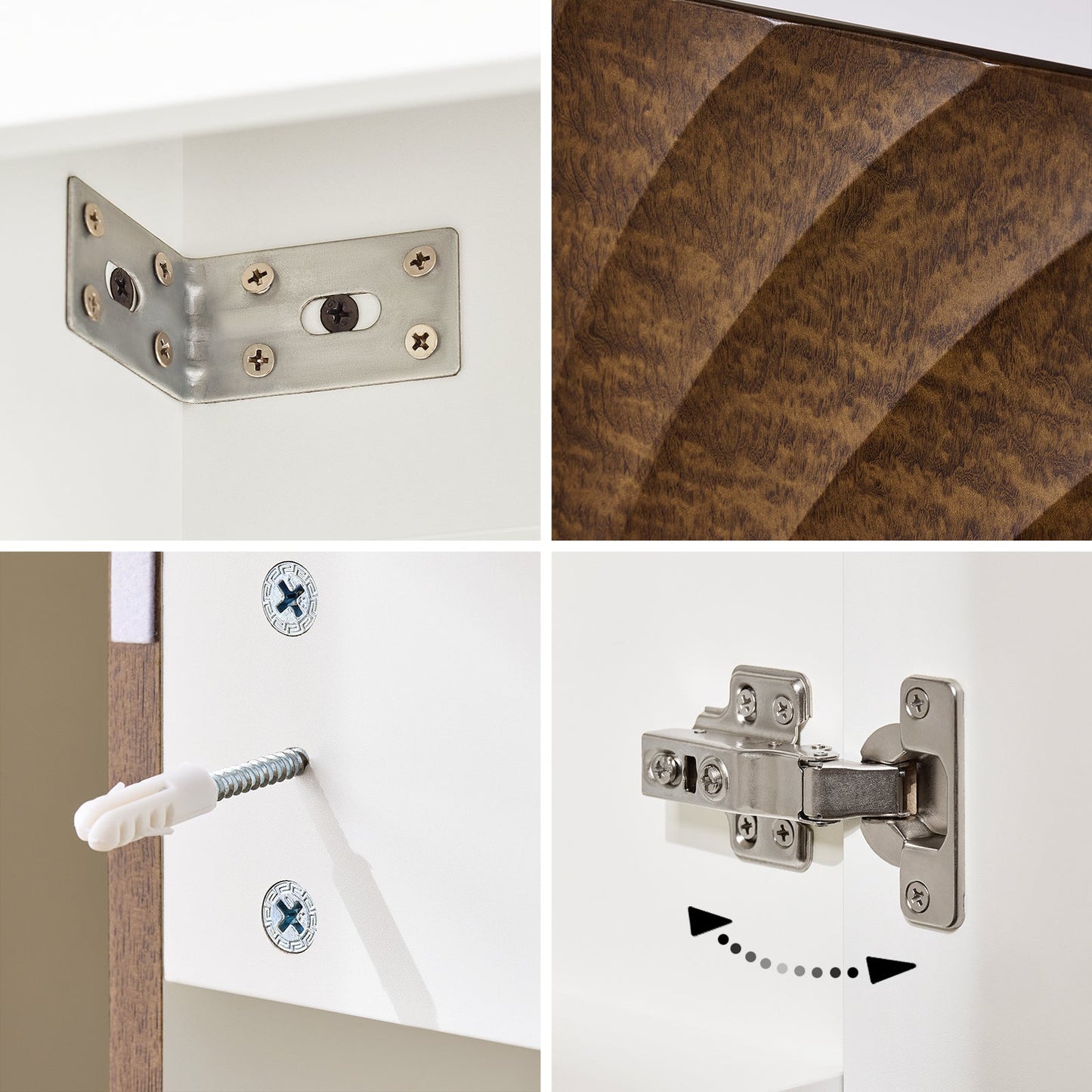 SoBuy BZR197-N Badkamermeubel met Wastafel 40x22x56 cm - Donker Hout met Witte Wastafel