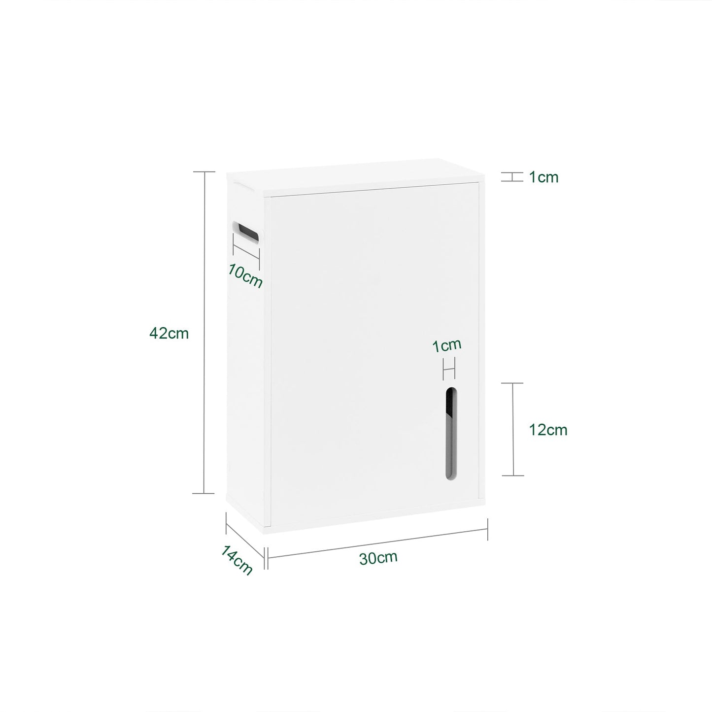 sobuy Toiletpapierhouder Opbergkast - Wit - 14 × 30 × 42 cm - Muurbevestigd