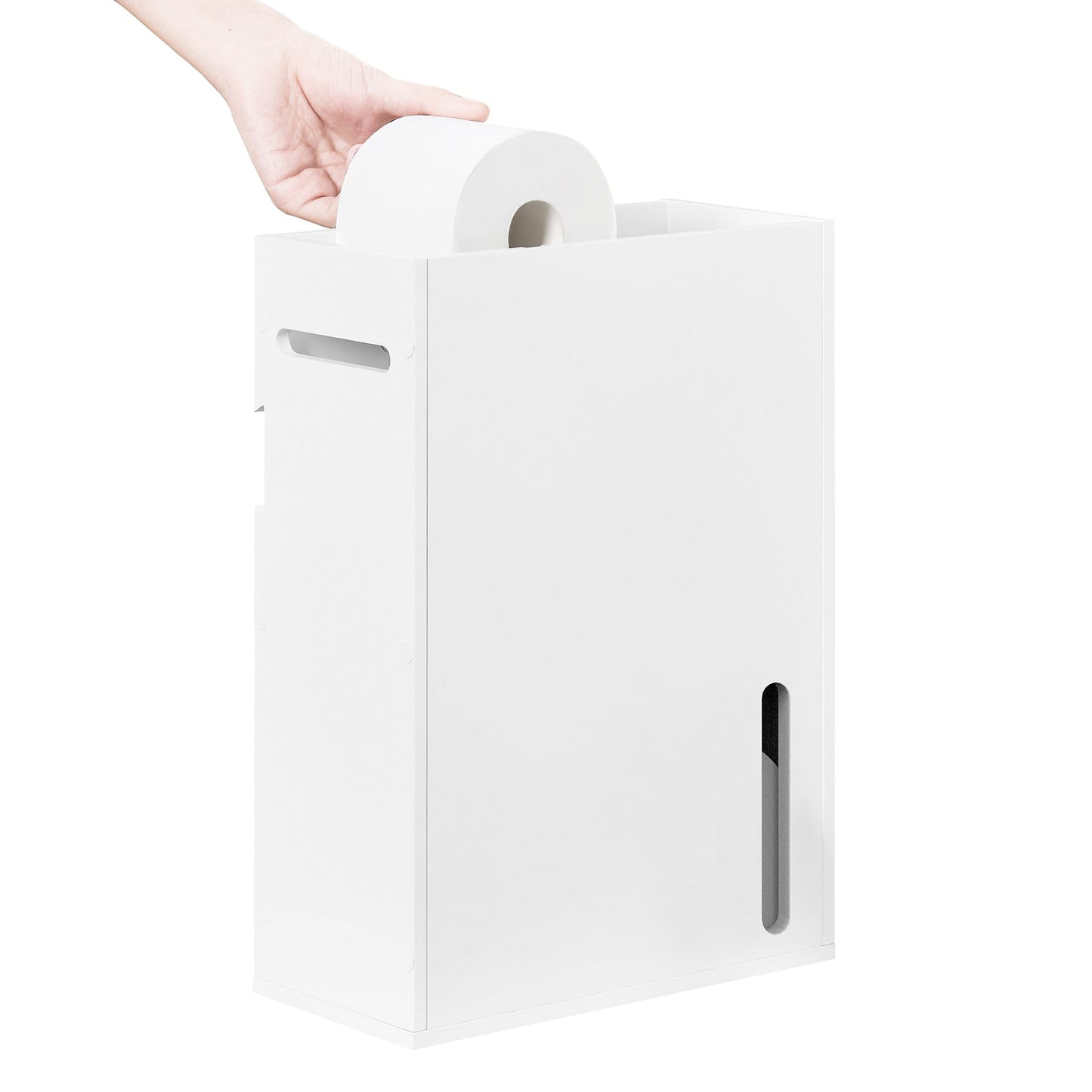 sobuy Toiletpapierhouder Opbergkast - Wit - 14 × 30 × 42 cm - Muurbevestigd