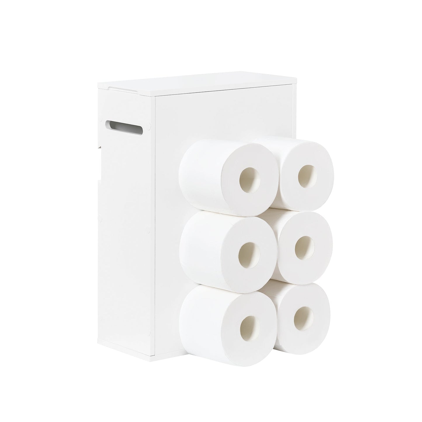 sobuy Toiletpapierhouder Opbergkast - Wit - 14 × 30 × 42 cm - Muurbevestigd