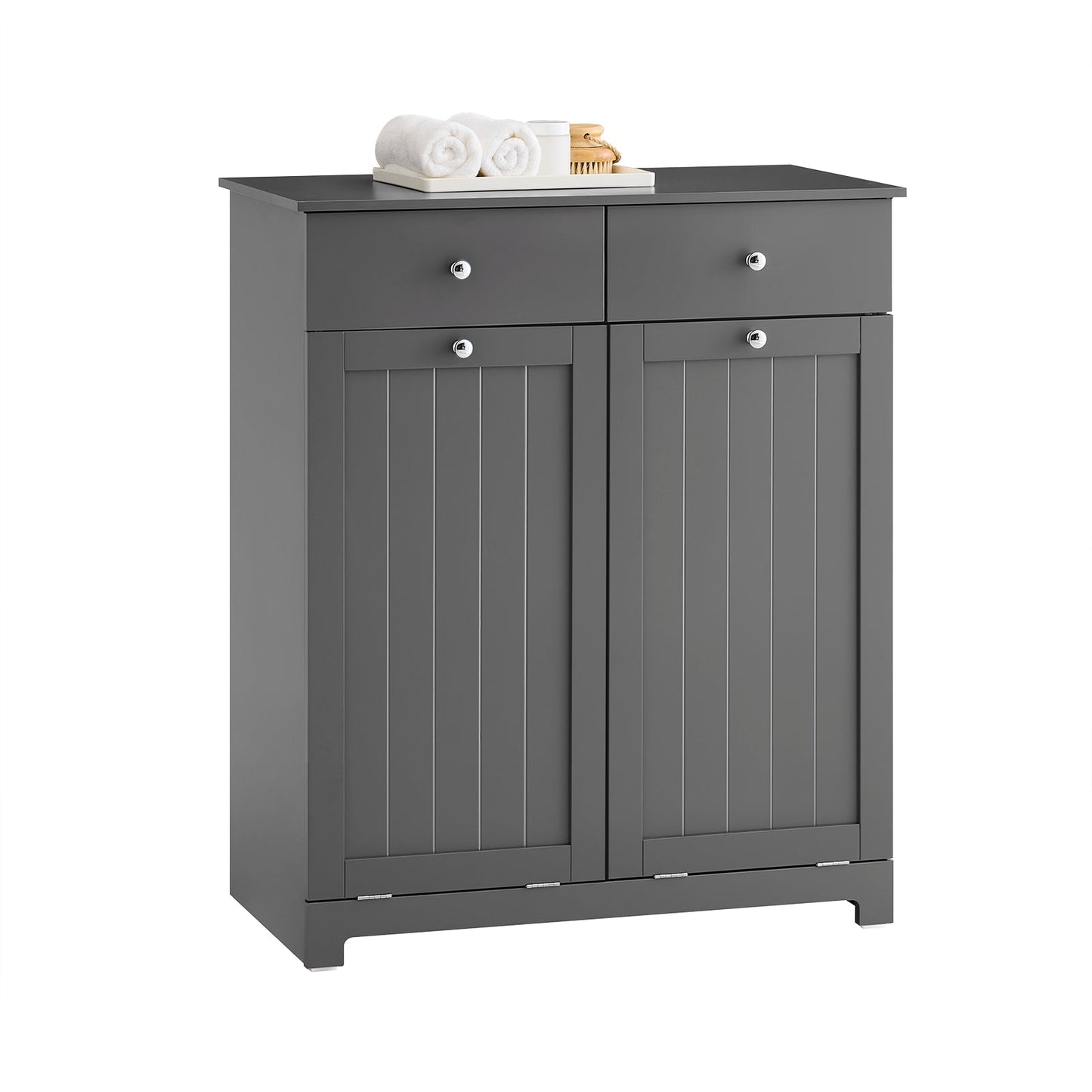 SoBuy badkamerkast met wasmanden - hout - grijs - 78x38x90 cm