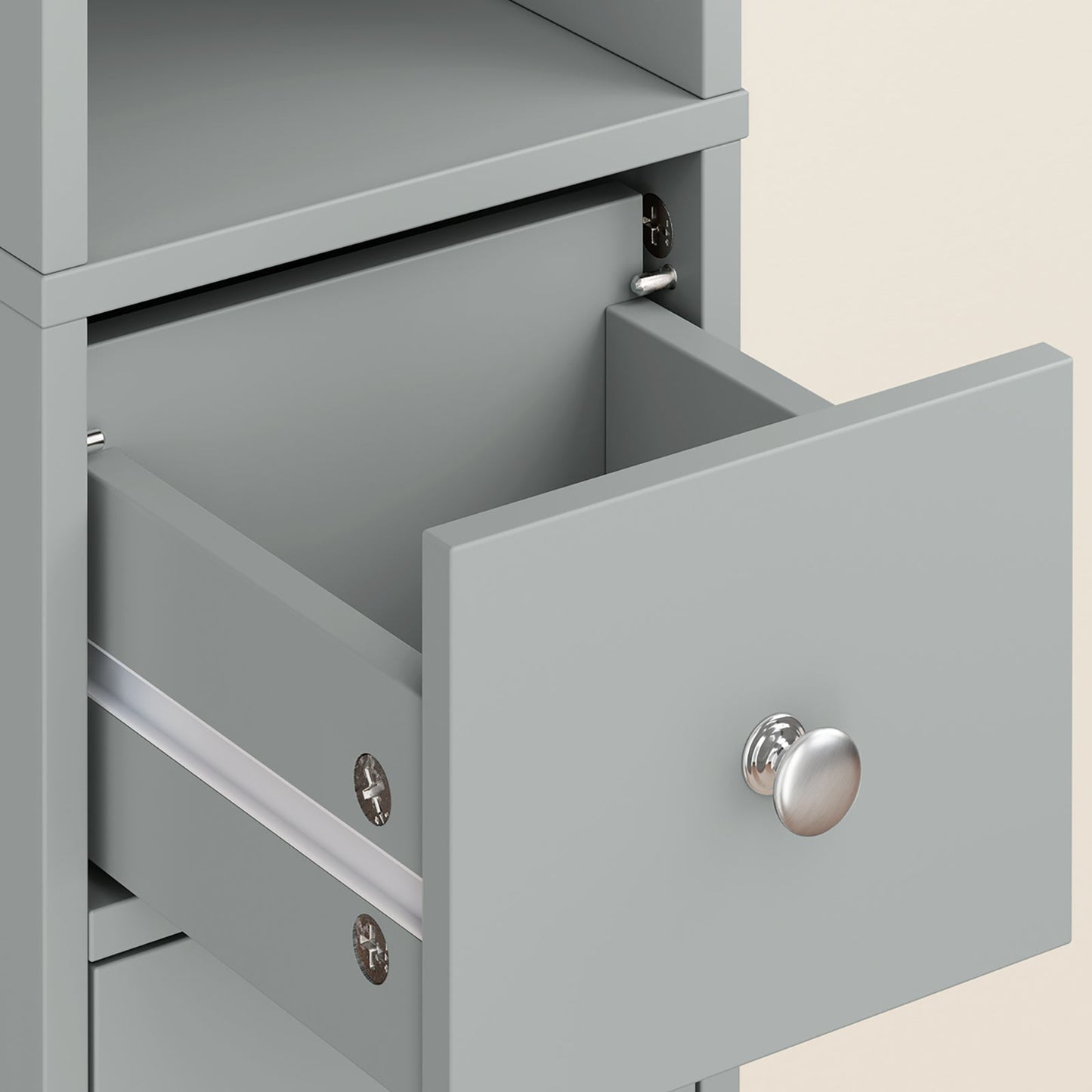 SoBuy BZR34-II-HG Hoge Badkamerkast - Smal Vrijstaand Badkamermeubel - Waterbestendig MDF - 20x20x180 cm - Grijs