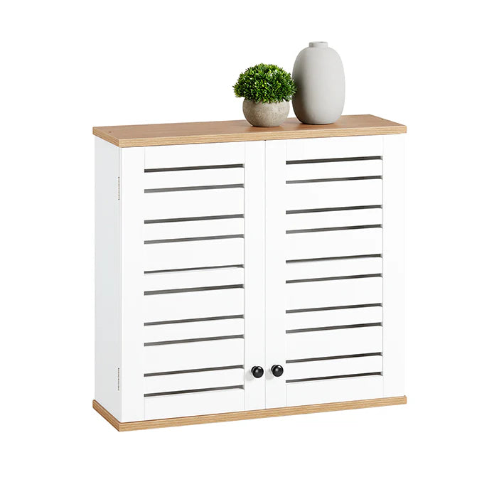 SoBuy Wandkast - Hangkast voor in de Badkamer - Wit - 60x56x19cm - BZR42-W