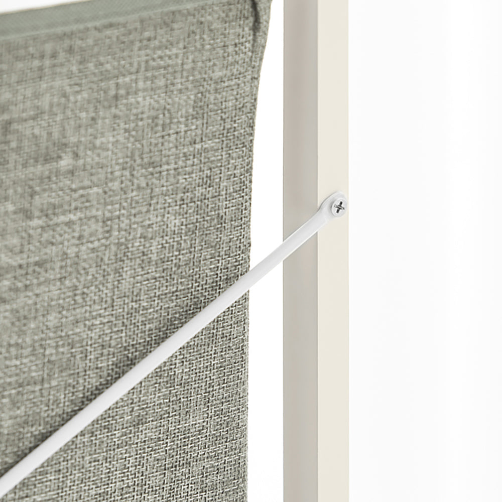 SoBuy Wasmand - BZR57-W - Incl. Legplank - 2 Compartimenten - 2 Verwijderbare Waszakken - Wit