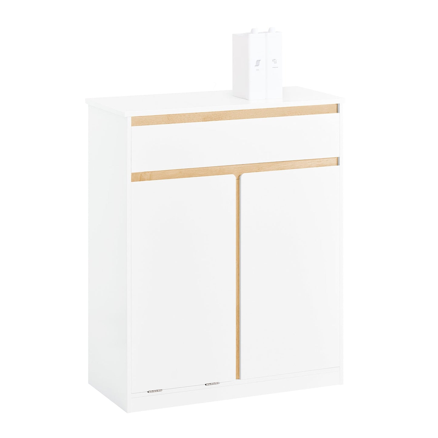SoBuy Onderkast Badkamer – Met Lade & Uitneembare Waszak – 71 x 33 x 85 cm – Wit