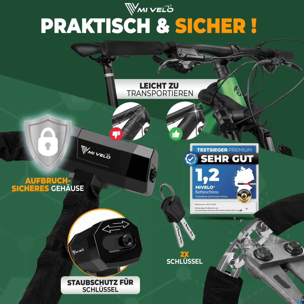 Fietsketting Slot 6mm Gehard Staal – 90cm – Met Sleutelslot – Anti Diefstal Fiets Slot