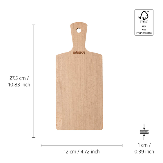 Boska Serveerplank Geneva S Beukenhout - 20 cm - Geolied - Met Leren Koord