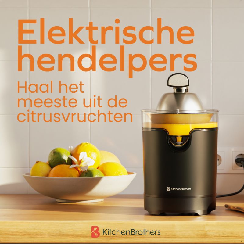 LEBENLANG Elektrische Sinaasappelpers 600 W - Zwart, 20 x 20 x 31 cm, Roestvrij Staal, Incl. Hendelarm