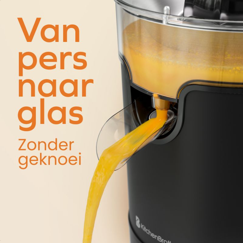 LEBENLANG Elektrische Sinaasappelpers 600 W - Zwart, 20 x 20 x 31 cm, Roestvrij Staal, Incl. Hendelarm