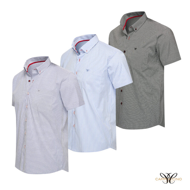 Cappuccino Bronte shirt streepjes Lichtblauw - Maat L