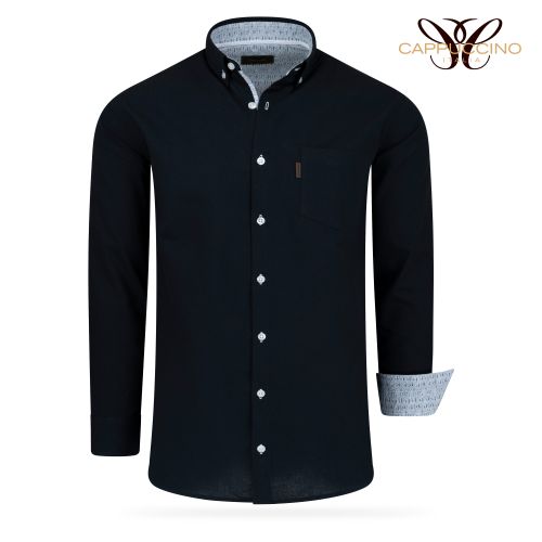 Cappuccino Italia Overhemd Zwart Maat XL