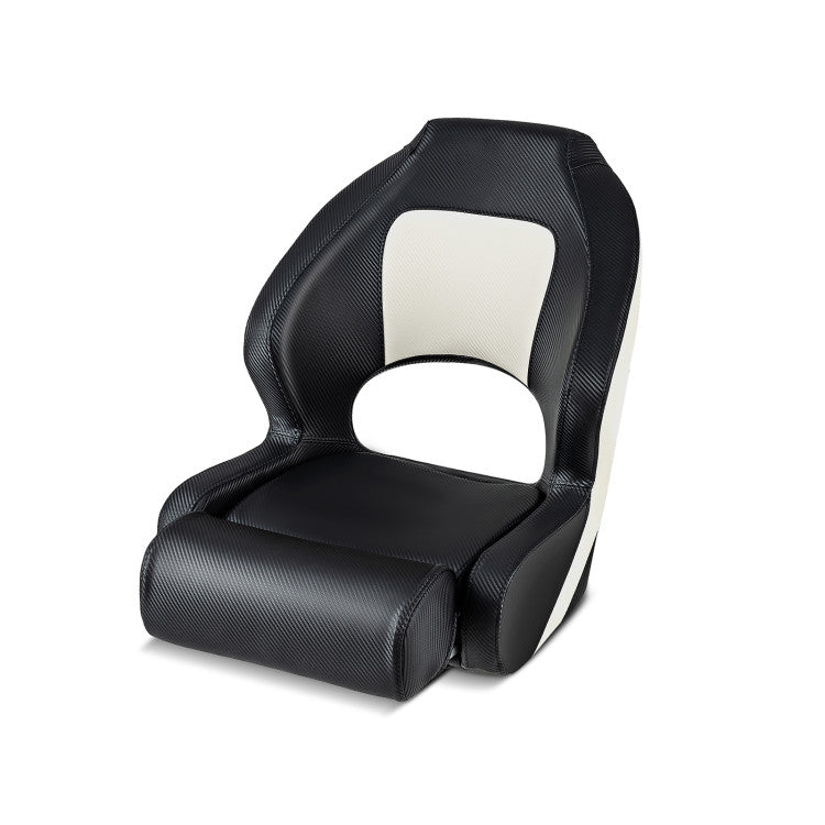 Coast Kuipstoel voor Boot - PVC-Leer - Ergonomisch - Max. 150 kg - 56 x 70 x 62 cm - Zwart / Wit