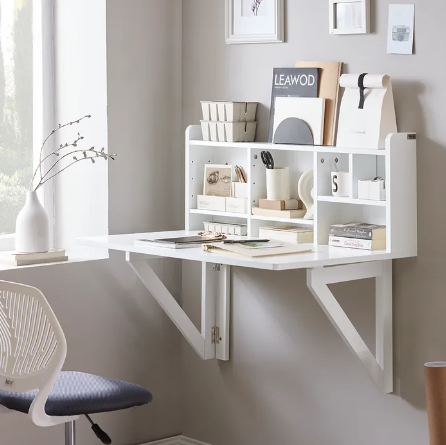 SoBuy Bureau Opklapbaar - Wandmontage - Max. 48 kg - 90 x 78 x 60 cm - Wit