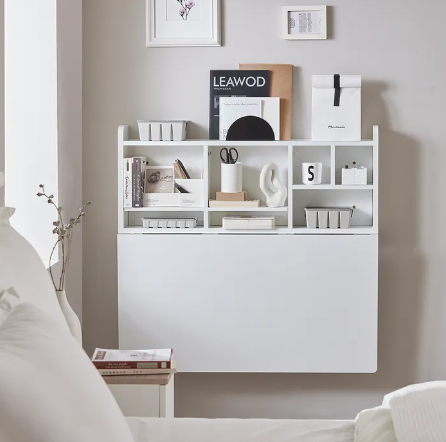 SoBuy Bureau Opklapbaar - Wandmontage - Max. 48 kg - 90 x 78 x 60 cm - Wit
