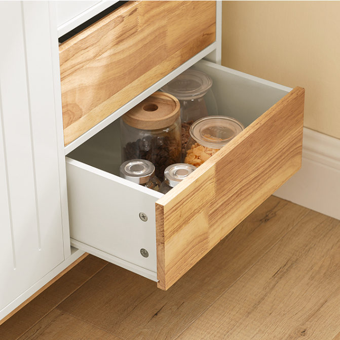 SoBuy Dressoir - 2 Kasten en 3 Lades - Max. 60 kg - 120 x 40 x 90 cm - Wit / Naturel