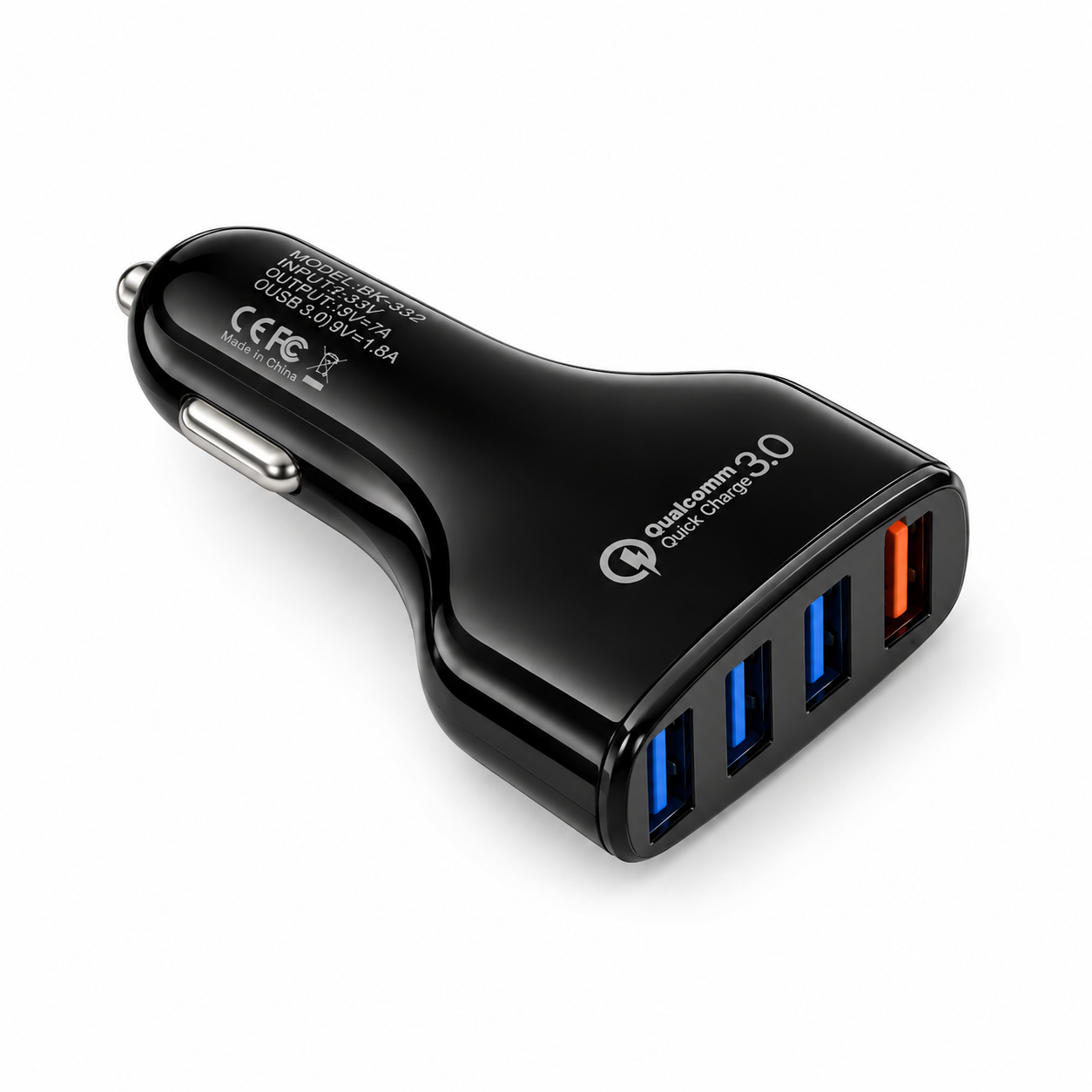 QGeeM BK-352 QC 3.0 Autolader – 4-poorts USB Car Charger met Quick Charge 3.0
