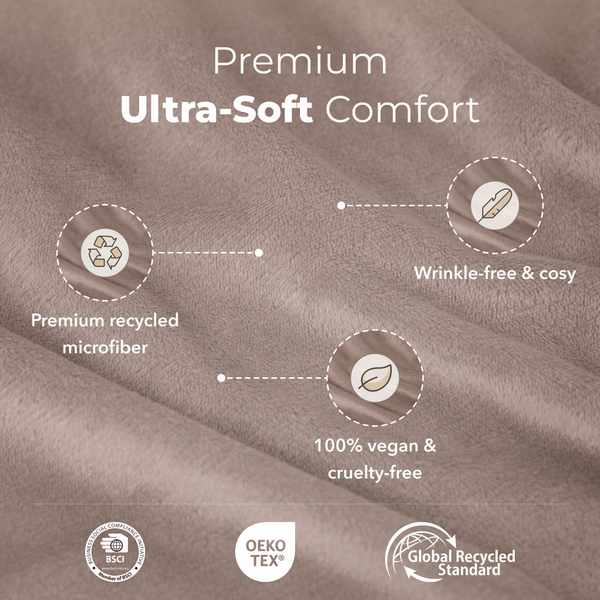 Sjumo dekbedovertrek - duvet - cover set -240x220 cm - taupe