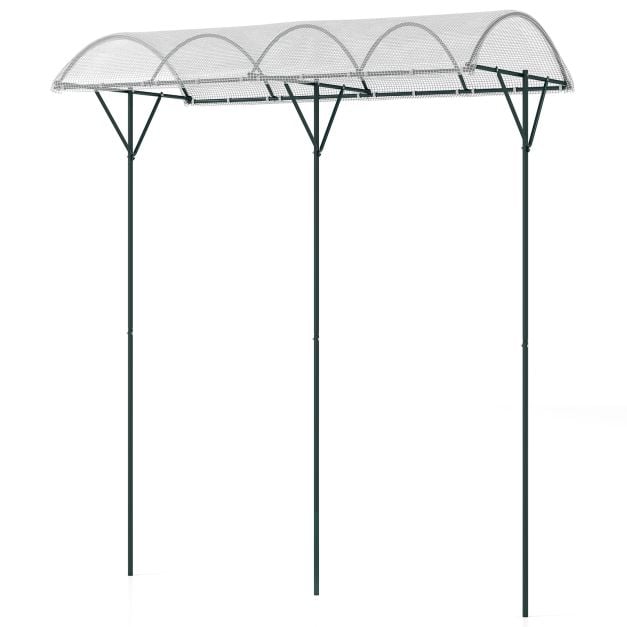 Coast Plantenklimrek Zwart/Wit Met PVC Overkapping en Metalen Frame 197 x 110 x 246 cm