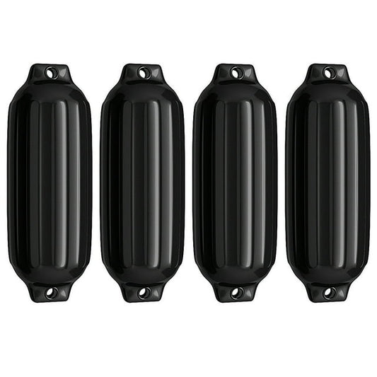 4 Geribbelde Marine 8.5''X 27''Boot Spatbord Vinyl Bumper Dock Shield Stevig Zwart