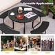 Coast Picknicktafel met 4 Banken - Rond - 8 Personen - Max. 225 kg per Bank - Ø190cm x 76 cm - Zwart