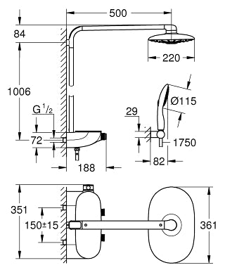 Grohe Rainshower System SmartControl Duo - Regendouche 360 mm - Chroom