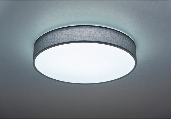 TRIO LUGANO - LED Plafondlamp - 42W - Dimbaar & Afstandsbediening - Nachtlampfunctie - Traploos Instelbare Lichtkleur - Plafondmontage - Grijs