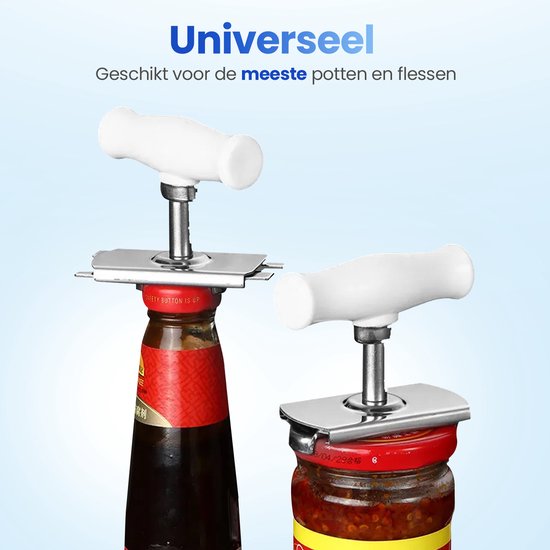 Techvavo® Potopener - Handige Opener Voor Potten - Ergonomische Dekselopener - Pottenopener - Keuken Gereedschap - Reuma hulpmiddelen