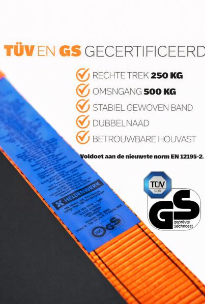 4 stuks spanbanden met ratel, in 4 m, 5 m of 6 m, ratelriemen, TÜV/GS-gecertificeerd, met dubbele naad, sjorbanden, weerbestendig en robuust