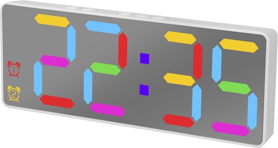 Nuvance Digitale Wekker - Digitale Klok - Wekkers voor Kinderen & Volwassenen - Reiswekker - Slaapkamer - Led Wekkers Digitaal