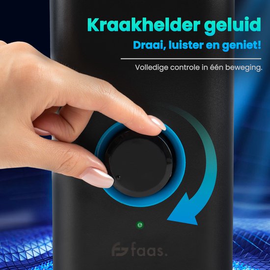 PC Speakers - Met Bluetooth 5.0 - Computer Speakers - Speakers voor PC - USB-C en USB-A - Complete 3-Delige Set - Speakerset - Zwart en Blauw - Faas