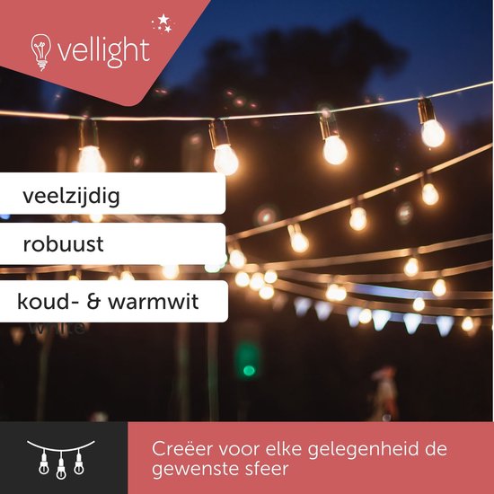 Vellight Slimme led slinger met Tuya App-bediening, 15 m, warm wit naar koud wit, continu licht