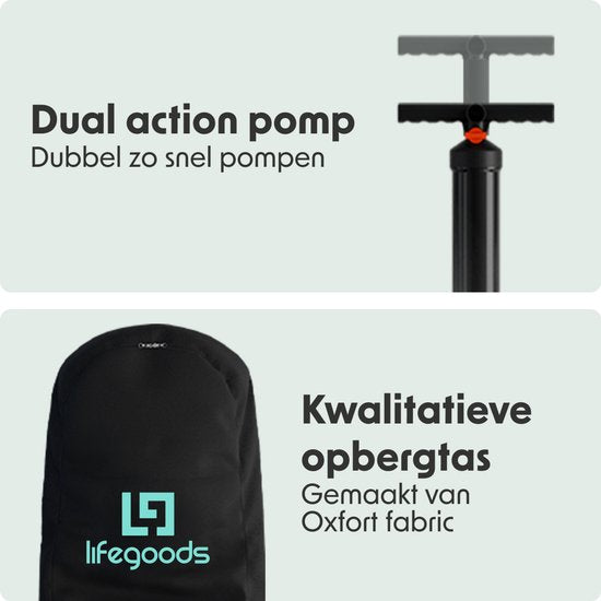 LifeGoods PaddlePro SUP Board - Opblaasbaar Paddle Board - Complete Set - Max. 150KG - 320x81cm - Hout/Mintgroen