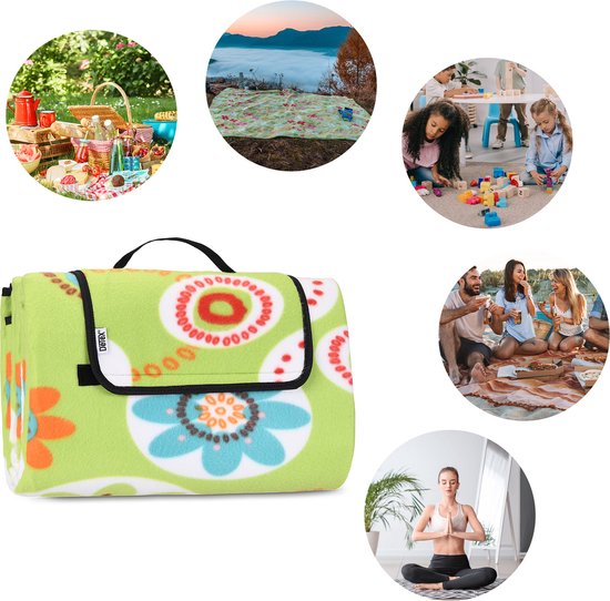 Detex Picknickkleed 200x200cm XXL - Waterdicht Opvouwbaar - Gebloemd