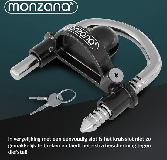 Monzana Disselslot - Verchroomd Staal incl. 2 Sleutels - Zwart