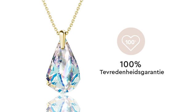 Yolora Dames Ketting met Kalpa Camaka Kristal Hanger - Goudkleurig - 18K Geelgoud Verguld - Vrouwen Collier Goud - Sieraden - Halsketting - Luxe Giftbox - Geschenkdoos - Cadeau doos - Exclusieve Geschenkverpakking - Mooie Cadeauverpakking