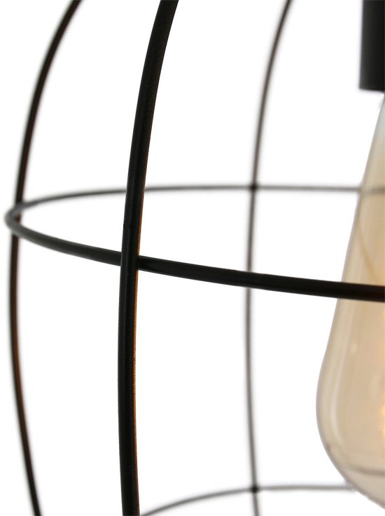 Hanglamp Minimalics 2705ZW – Zwart, verstelbaar van 35 cm tot 185 cm, Scandinavisch design, met E27 fitting, van merk Mexlite, gemaakt van metaal, kunststof en elektronica
