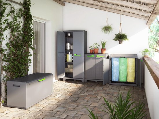 Keter Moby hoge kast - 4 planken - 80x44x182 cm - Antraciet