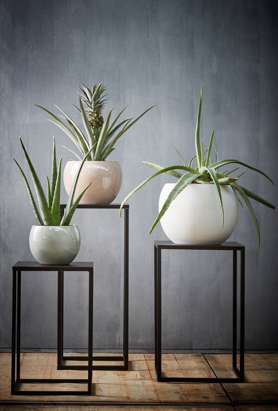 Mica Decorations Goa Bijzettafel - Set van 2 - L30 x B30 x H70 cm - Metaal - Zwart