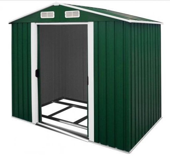 Metalen Tuinhuis - 5m² Fundering Schuifdeuren - 257 x 205 x 177,5 cm