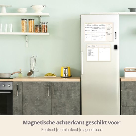 Magnetische weekplanner whiteboard (1) - planner magnetisch - planbord - familieplanner - maandplanner magnetisch