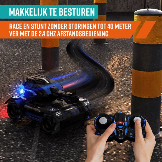 NAPI Bestuurbare Auto - RC Tank met Kogels, 2 Accu’s en Rookgenerator - RC Car voor Jongens - Buitenspeelgoed - Race Autos - Speelgoedauto Buiten - Radiografisch - Tankslider