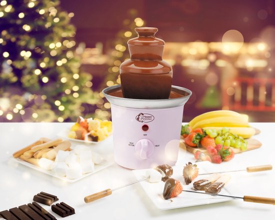 Bestron Chocoladefontein ACF300P - Chocolade fondue - 3 lagen - Roze - 5 jaar garantie